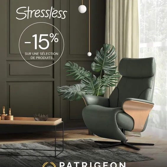 Découvrez les promotions sur les fauteuils Stressless vers Bourges, Vierzon, Cuisines et Meubles Patrigeon