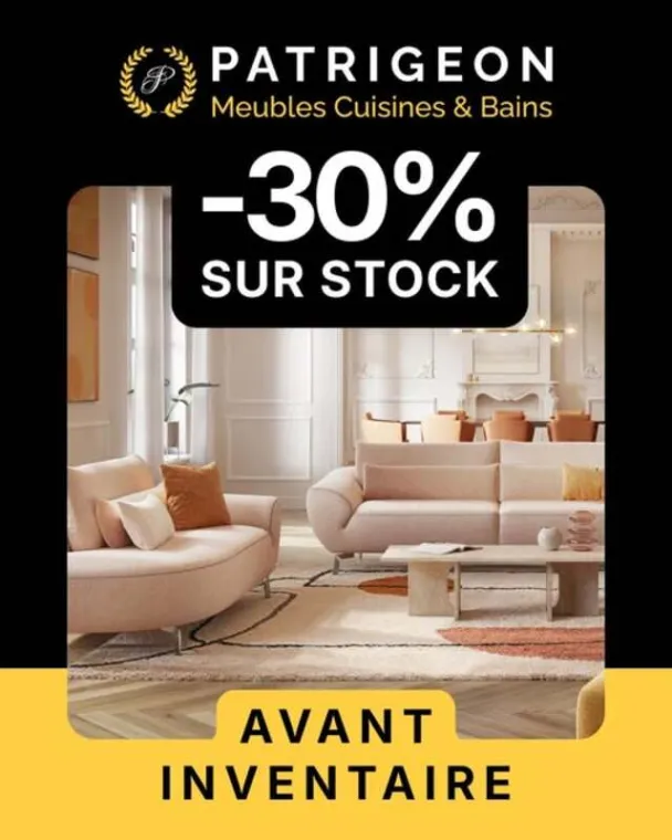 Déstockage de meubles avant inventaire à Bourges, Vierzon, Cuisines et Meubles Patrigeon