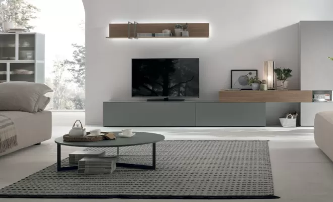 Mise en place de meuble tv composable à Vierzon, proche de Bourges, Chateauroux et Issoudun, Vierzon, Cuisines et Meubles Patrigeon