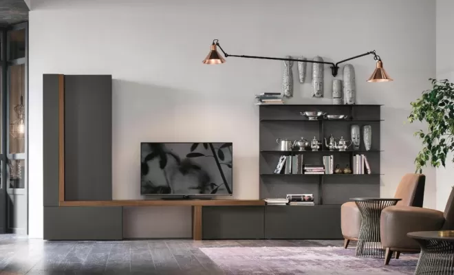 Mise en place de meuble tv composable à Vierzon, proche de Bourges, Chateauroux et Issoudun, Vierzon, Cuisines et Meubles Patrigeon